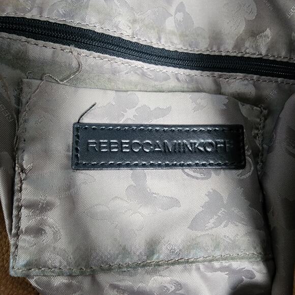 Rebecca Minkoff Pebbled Leather Camel Brown V-Zipper Hobo Shoulder Bag - Picture 6 of 15